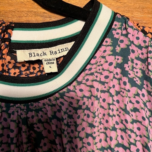 BLACK RAINN Sleeveless Pleated Blouse Women’s Colorful Patchwork Blouse - Size L - Picture 3 of 6